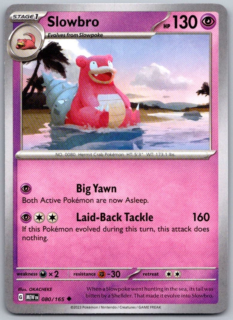 Slowbro Scarlet & Violet 151 080/165 Uncommon PokéMon — English Near Mint