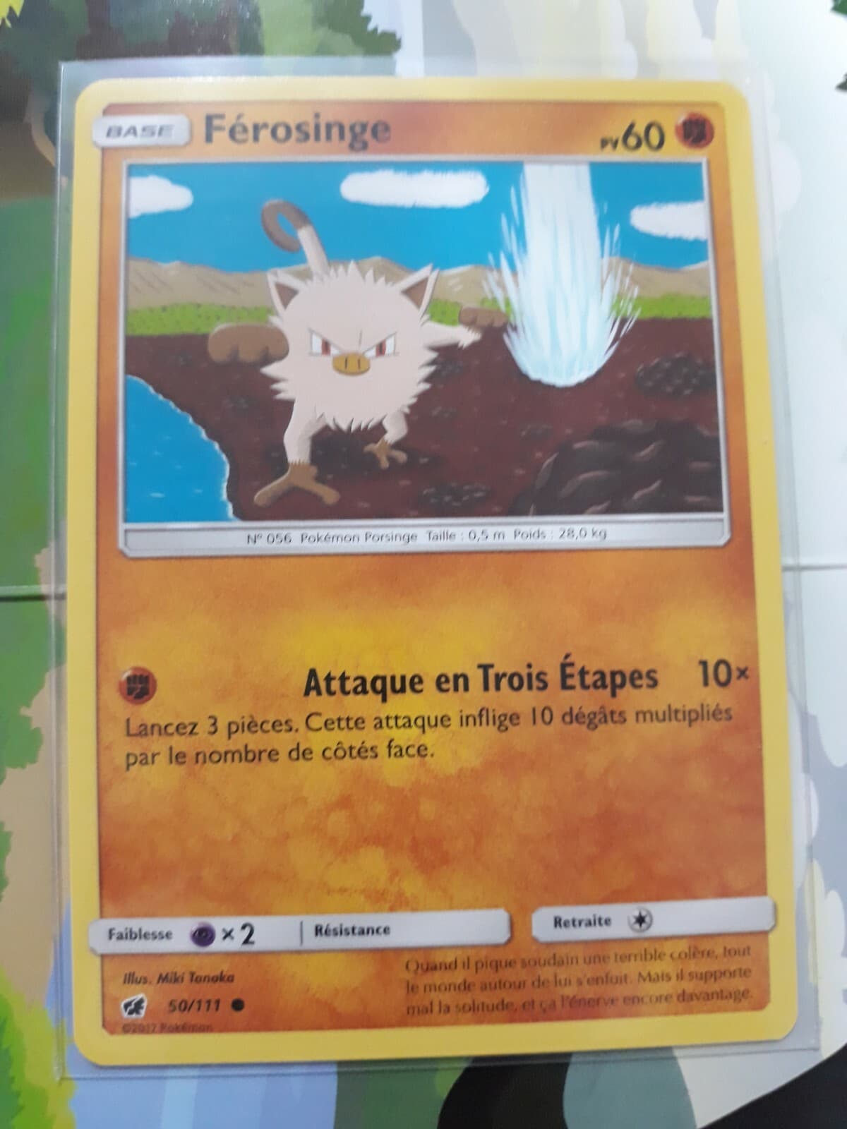 Carte Pokémon Férosinge 50/111 (Invasion carmin) NEUF Sortie De Booster FR