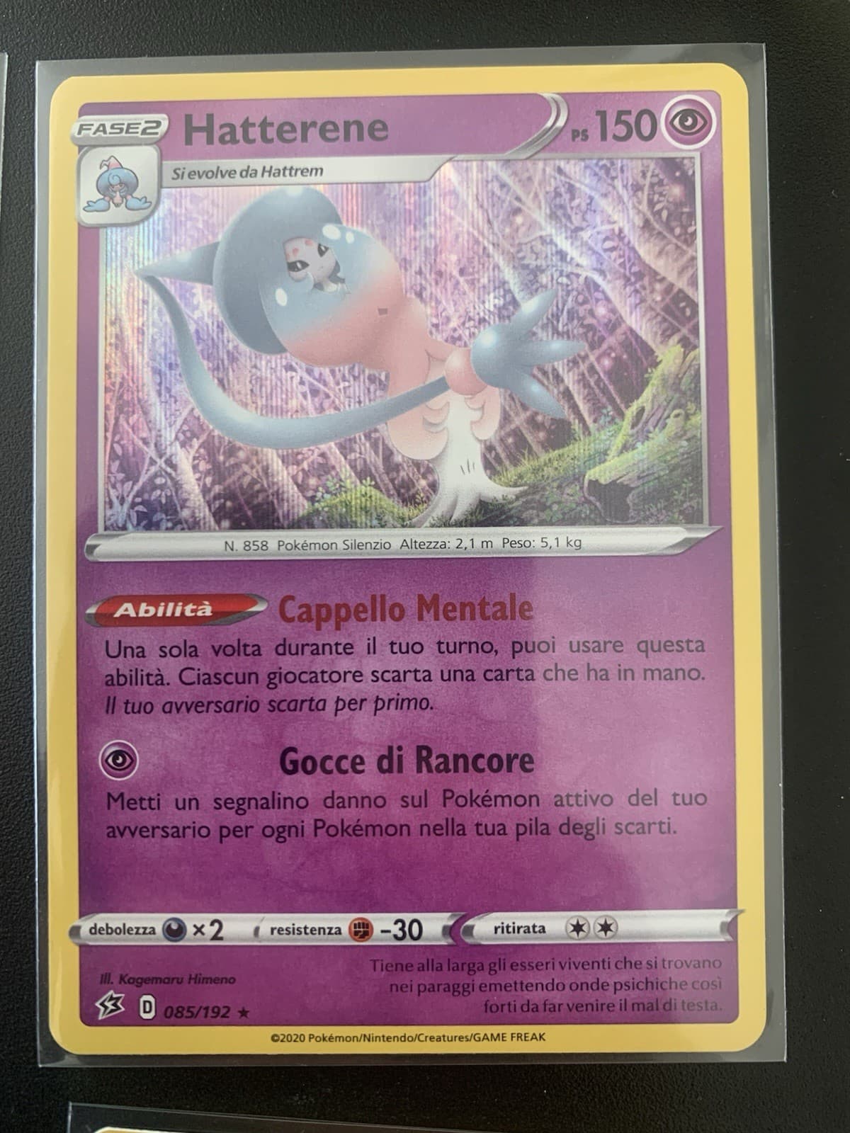 Carta Pokemon Hatterene 85/192 Ita Italiano Fragore Ribelle Rara Holo