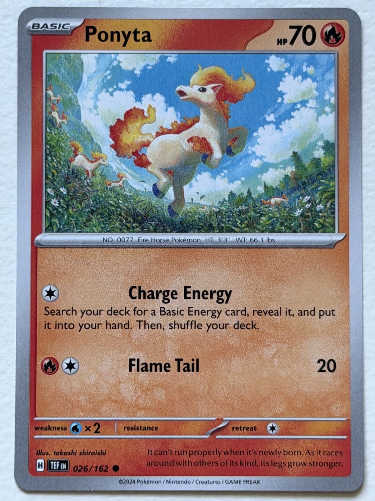 Ponyta 26/162 Temporal Forces Common Near Mint Pokemon