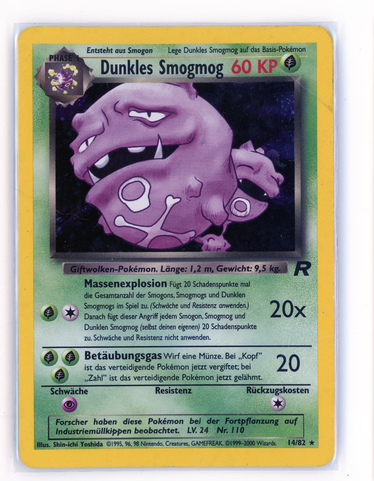 Dunkles Smogmog 14/82 Team Rocket Deutsch/German Pokemon Karte/Card Vintage Holo