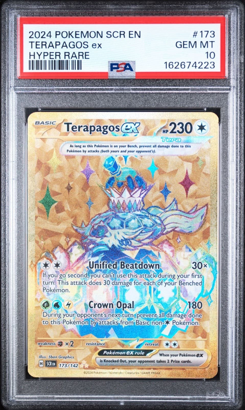 Pokemon - PSA 10 Gem Mint - Terapagos EX #173 (Hyper Rare) - Stellar Crown EN