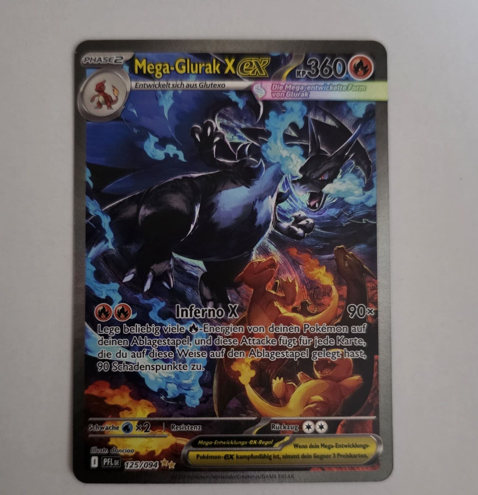 Pokemon Mega-Glurak X ex 125/094 Fatale Flammen Deutsch Holo