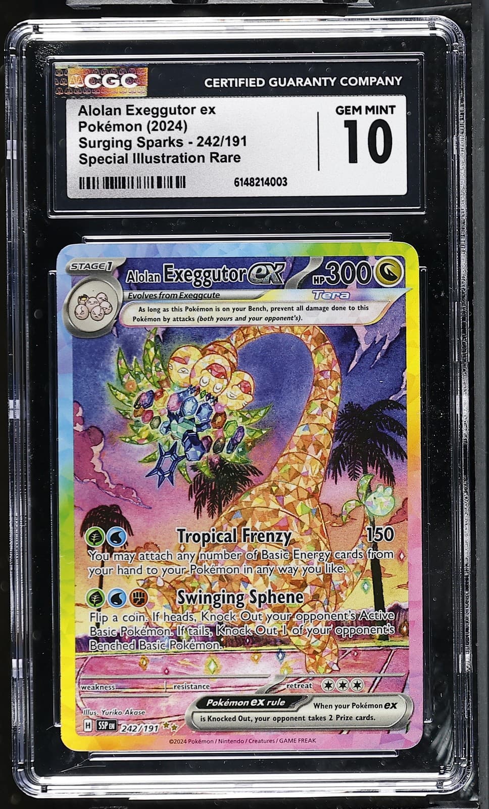 ALOLAN EXEGGUTOR EX 242/191 | CGC 10 GEM MINT | SURGING SPARKS POKEMON