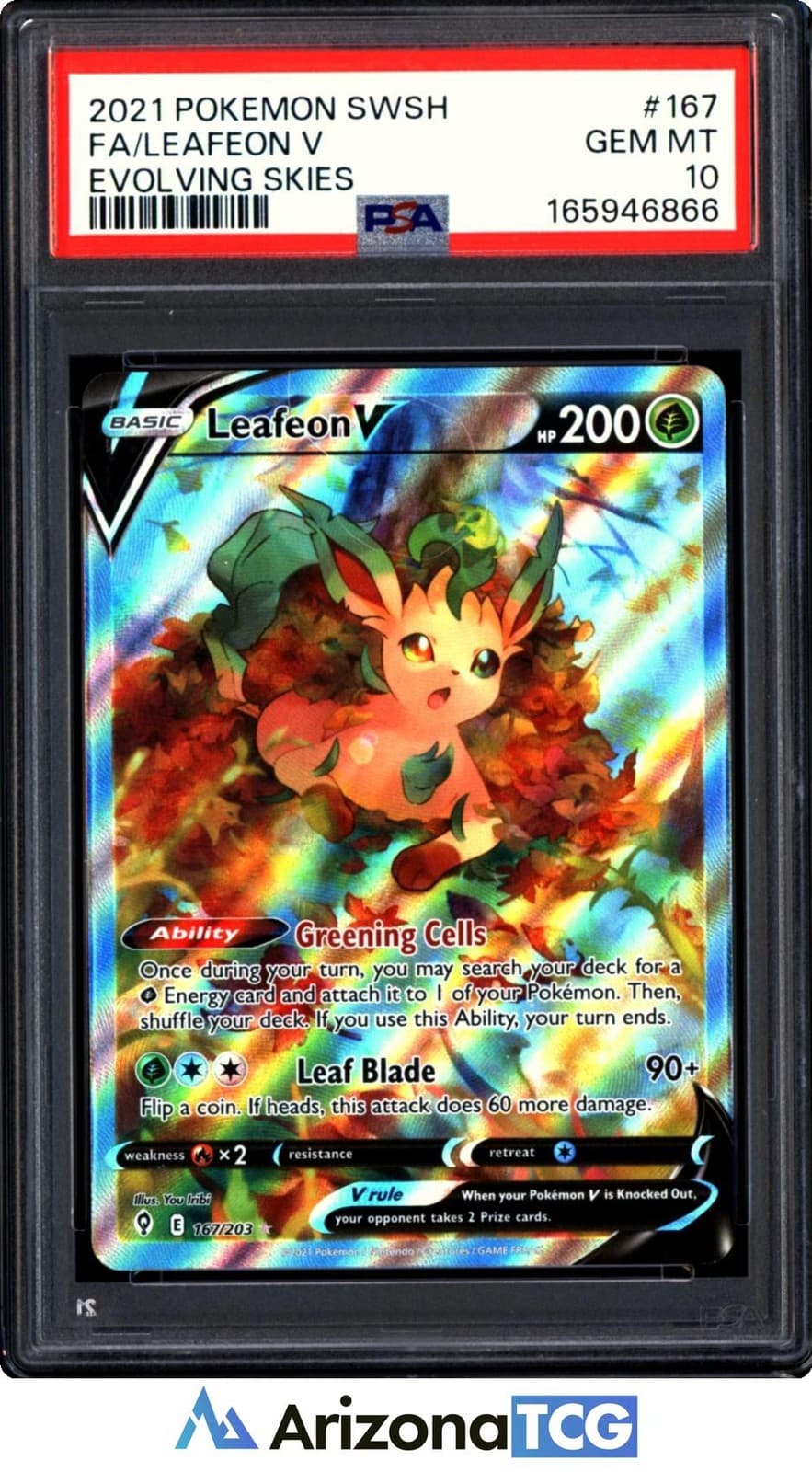 Pokemon 2021 Leafeon V 167/203 Full Art Evolving Skies GEM MINT PSA 10
