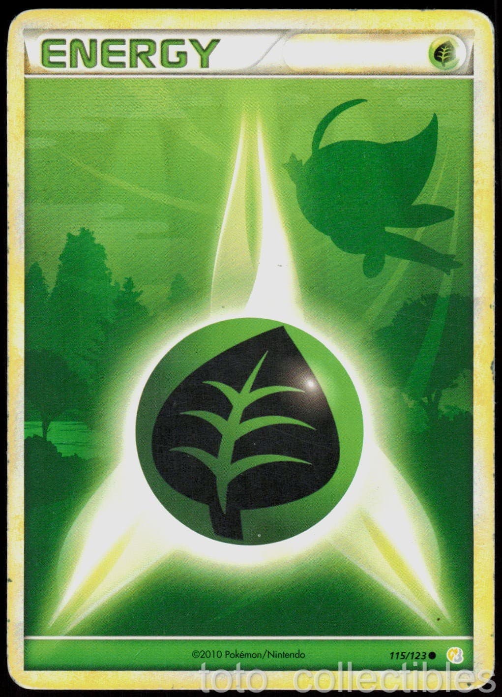 Grass Energy 115/123 Common HeartGold & SoulSilver Pokemon Moderately Played