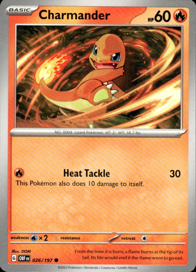 Charmander Obsidian Flames 026/197 Common Pokémon — English Near Mint