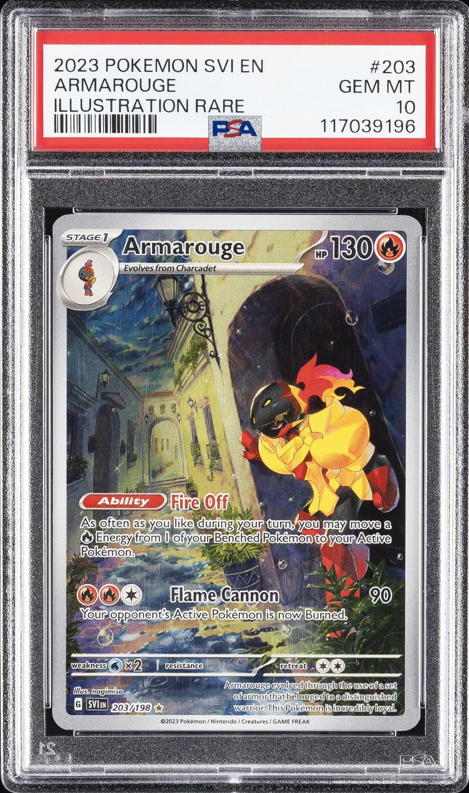 2023 POKEMON SVI EN-SCARLET & VIOLET ILLUSTRATION RARE #203 ARMAROUGE PSA 10