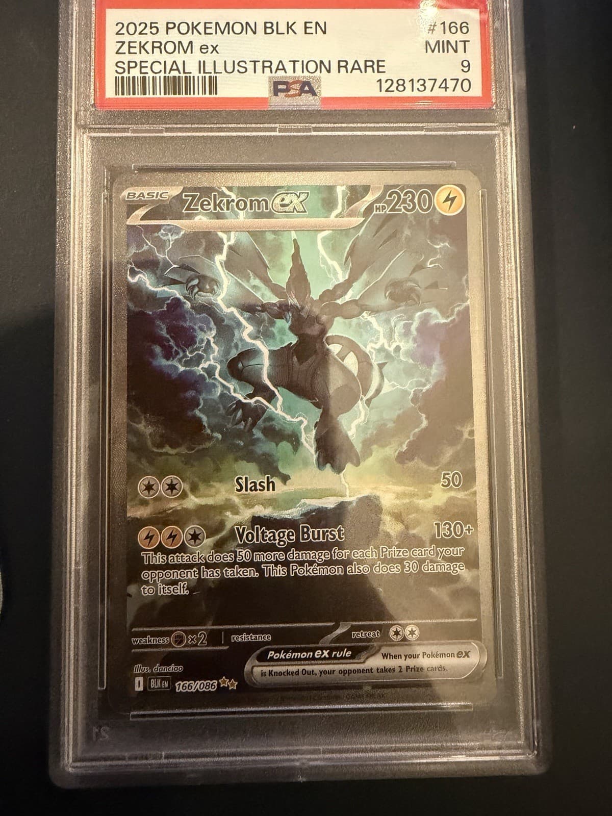 Pokémon TCG Zekrom EX Black Bolt Special Illustration Card #166/086 PSA 9 Card