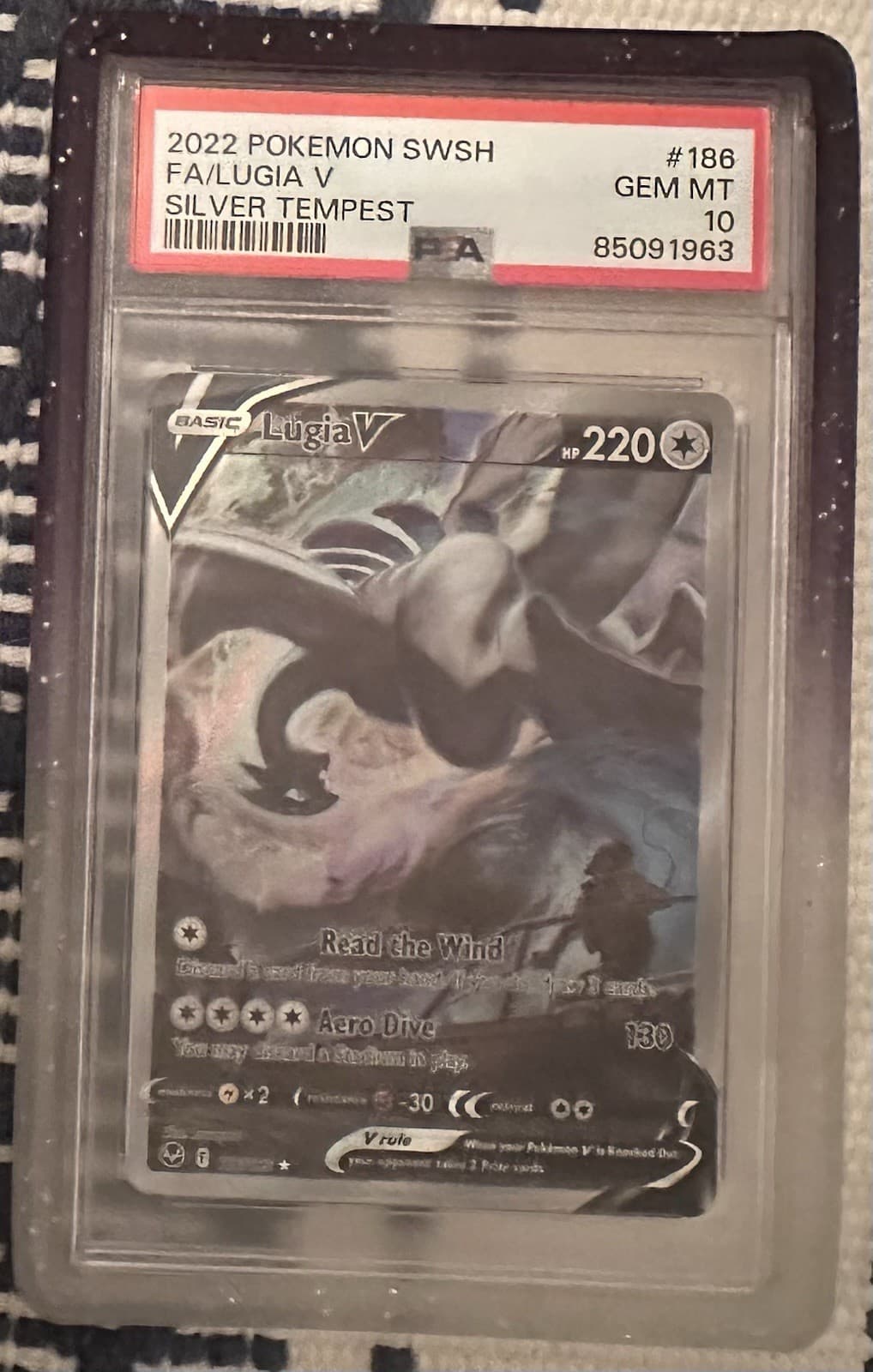 Lugia v Alternate Full Art PSA 10 Silver Tempest 186/195