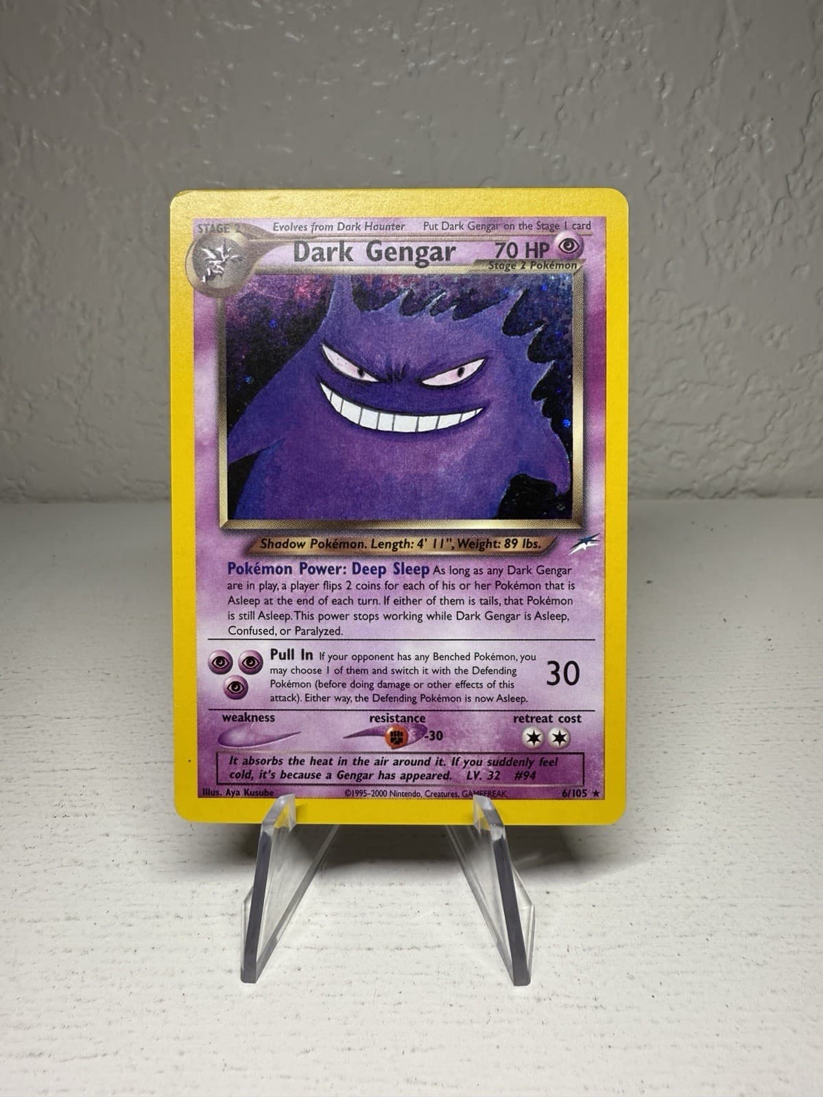 Pokémon TCG Neo Destiny Dark Gengar Holo Card 6/105 Unlimited Rare