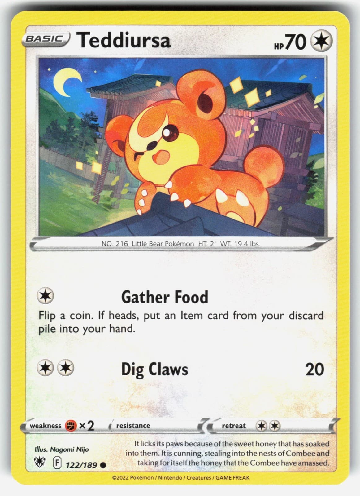 Teddiursa 122/189 SWSH10: Astral Radiance Pokemon Common EN Near Mint
