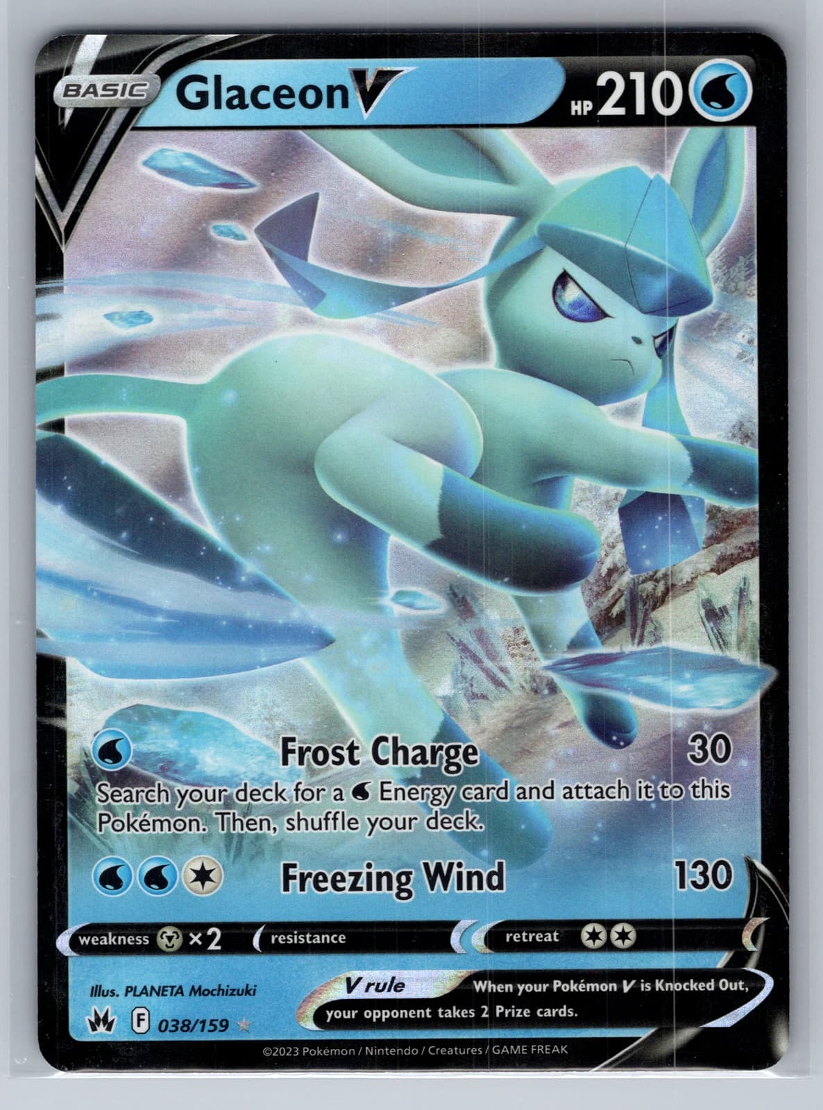 Glaceon V #38/159 2023 Crown Zenith Pokemon TCG