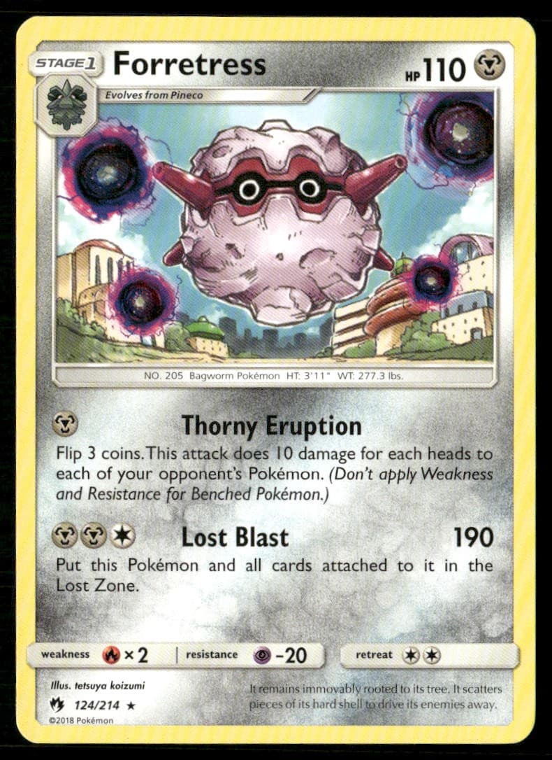 Forretress 124/214 Rare Lost Thunder Pokemon Lightly Played