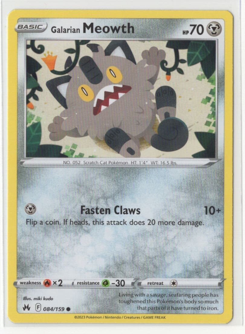 Pokemon Crown Zenith - 084/159 Galarian Meowth