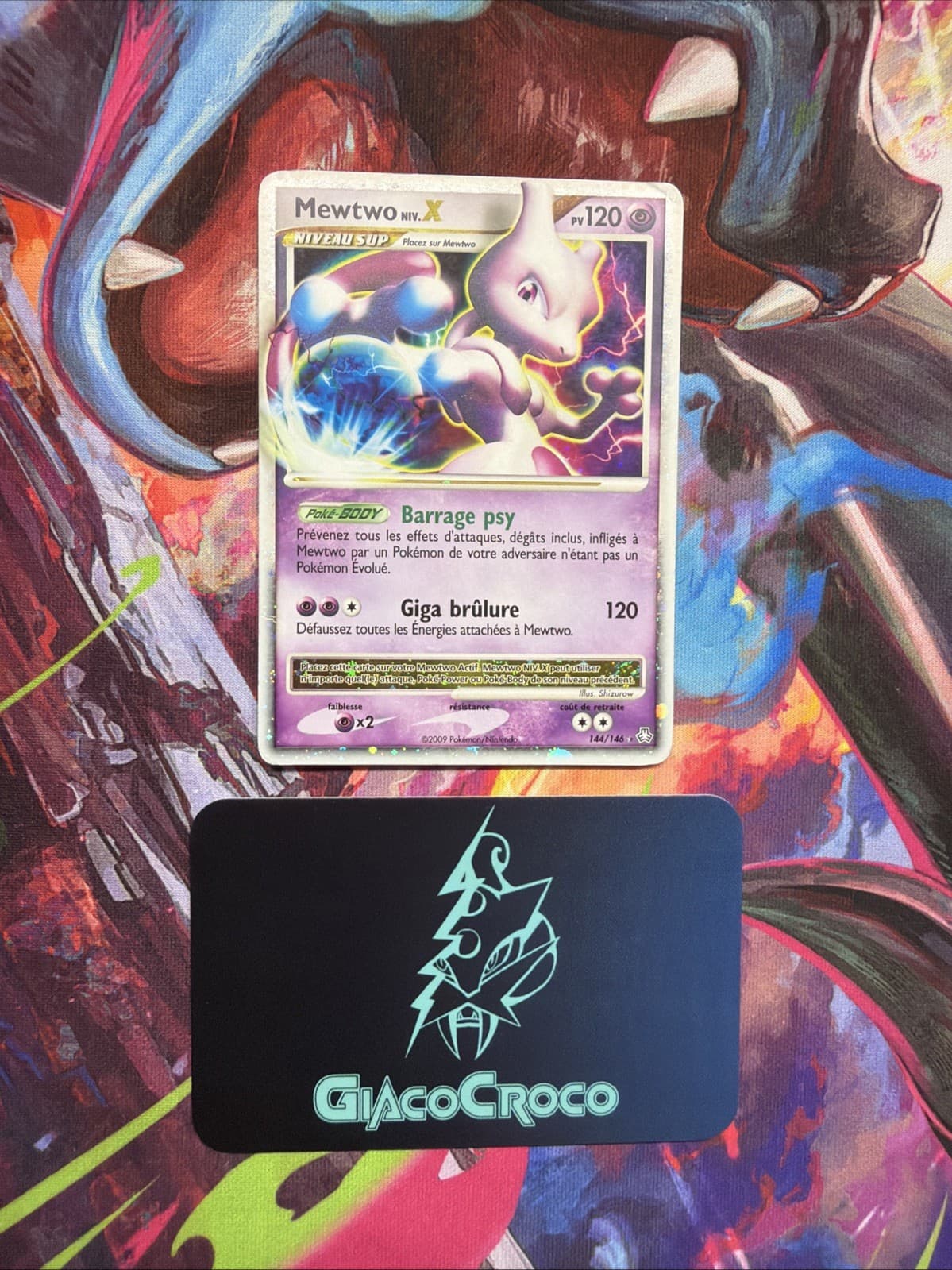 Carte Pokemon Mewtwo Niv X 144/146 Français Diamant Et Perle Éveil Des Légendes