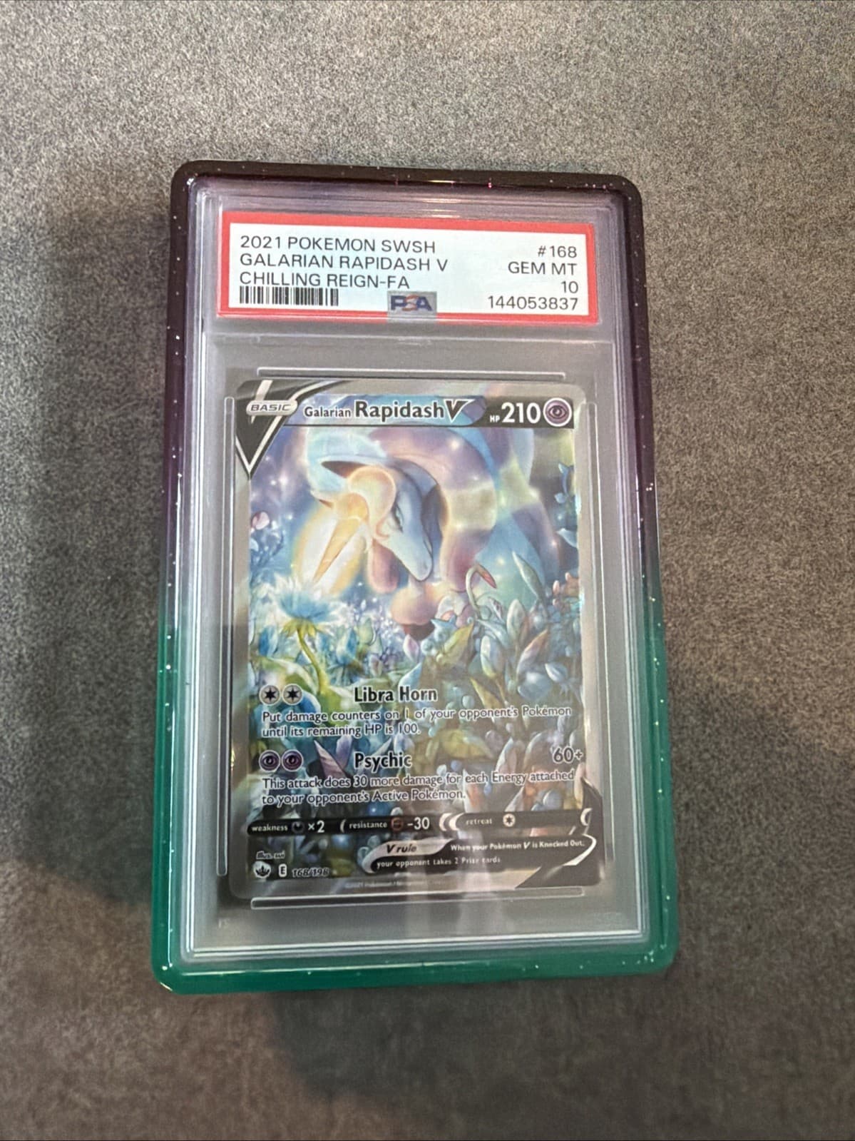 Galarian Rapidash V 168/198 Chilling Reign Pokemon PSA 10