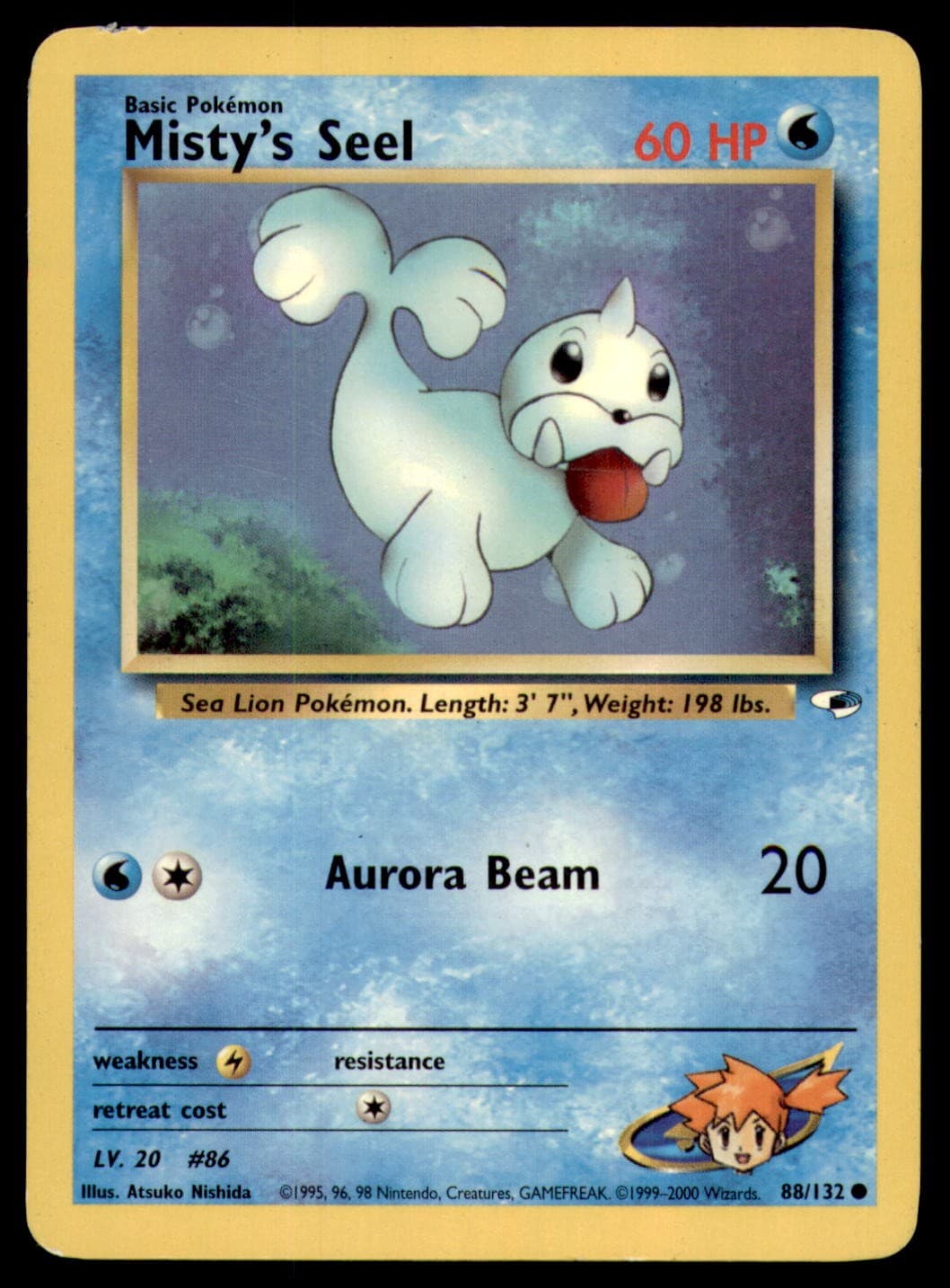 Misty's Seel 88/132 Gym Heroes 2000 Atsuko Nishida Unlimited