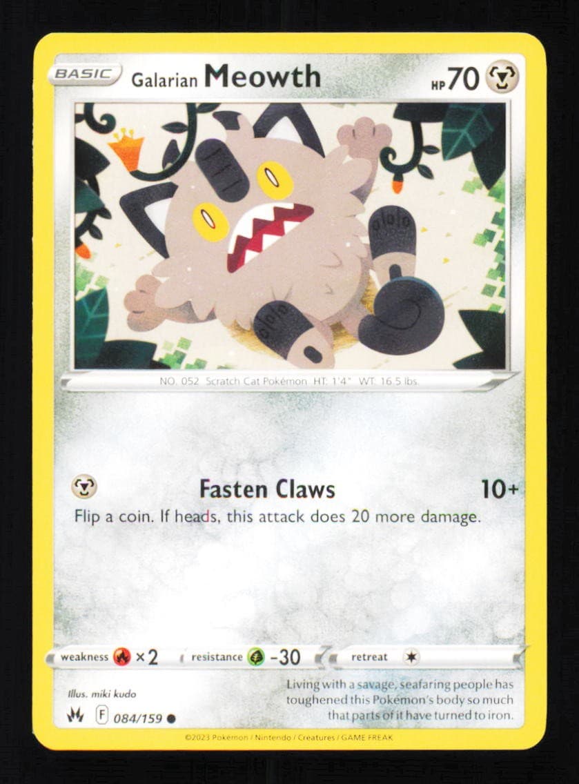 GALARIAN MEOWTH 084/159 - C - CROWN ZENITH