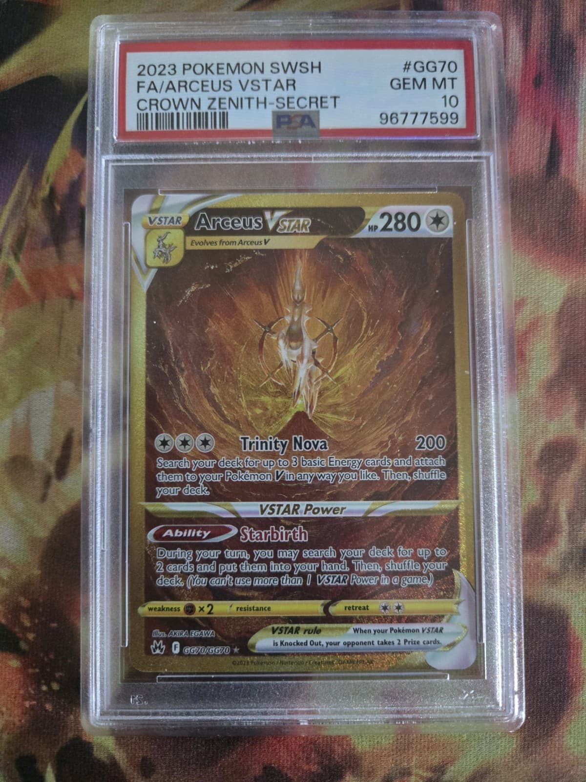 Arceus VSTAR (Secret) GG70/GG70 SWSH: Crown Zenith: Galarian Gallery Holo PsA 10