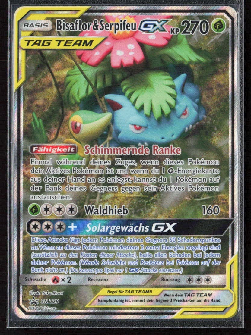 Pokemon TCG Bisaflor & Serpifeu GX SM229 DE NM
