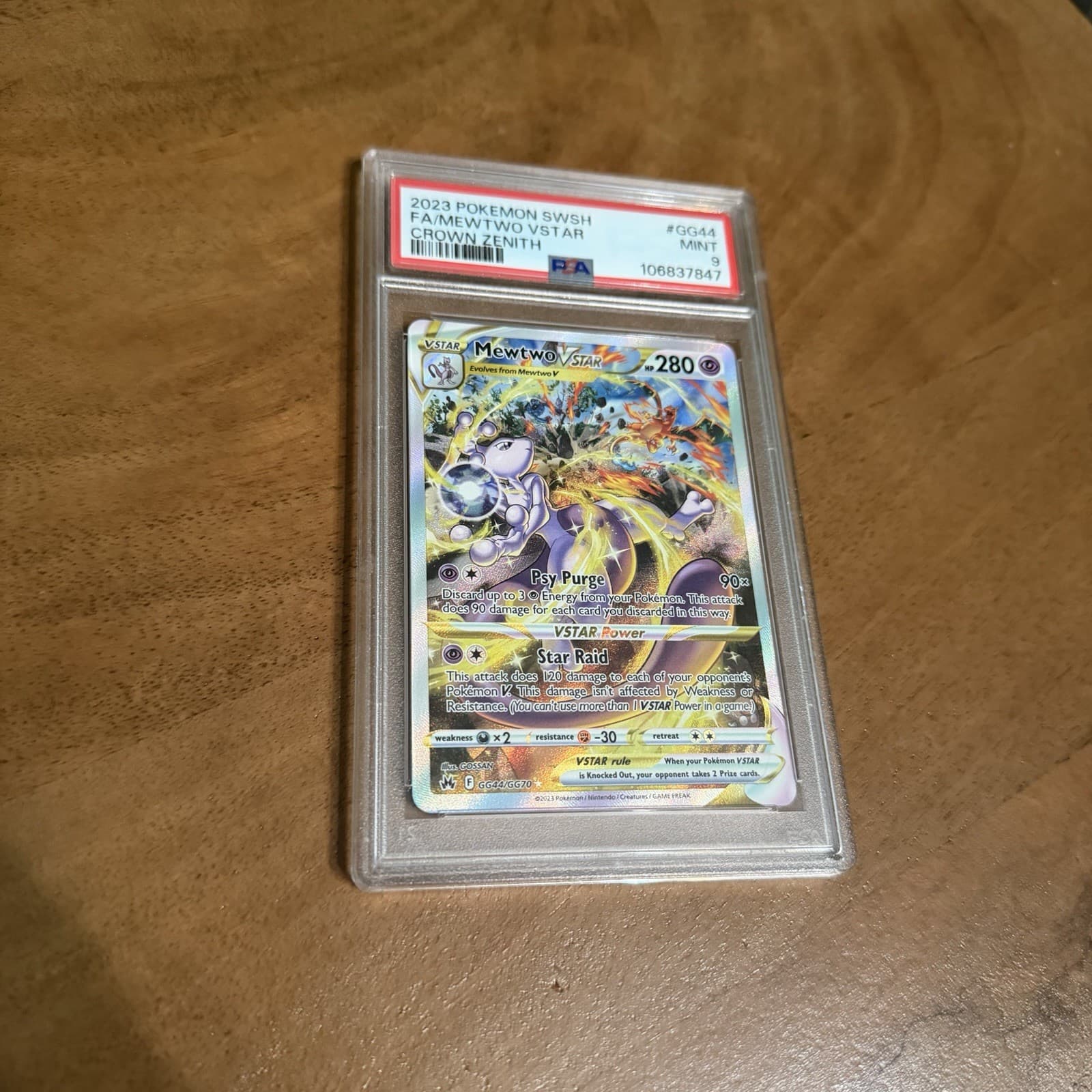 MEWTWO VSTAR 2023 POKEMON CROWN ZENITH GG44/GG70 FULL ART PSA 9 Q3963-5