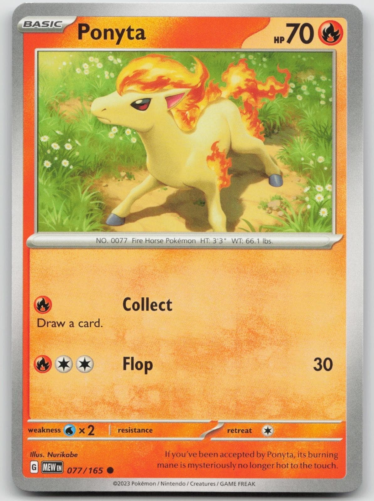 Ponyta 077/165 151 Common Pokemon NM/M