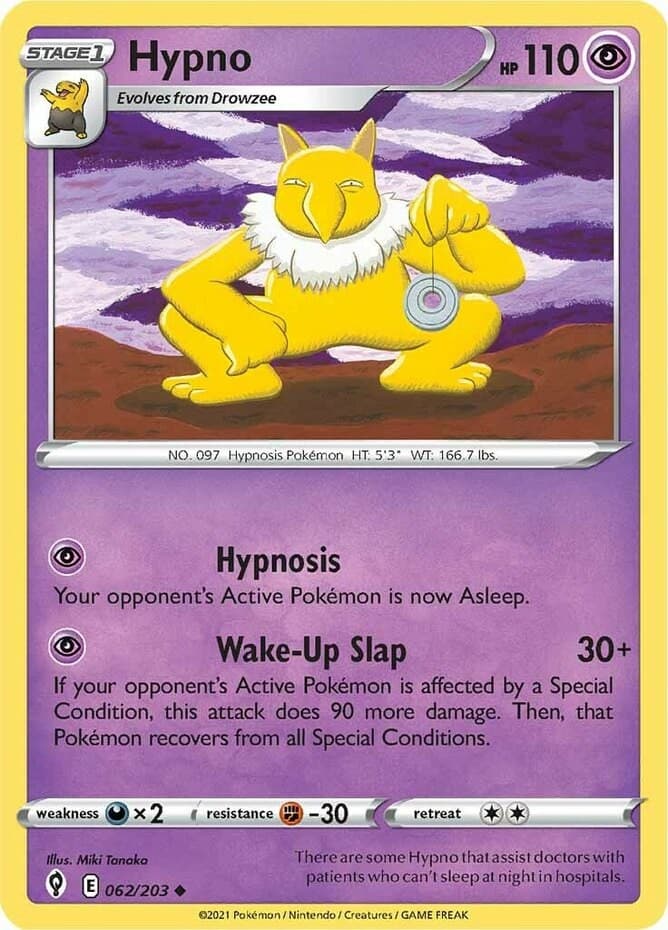 Hypno - 062/203 - Uncommon (Near Mint) Evolving Skies - Psychic Pokémon