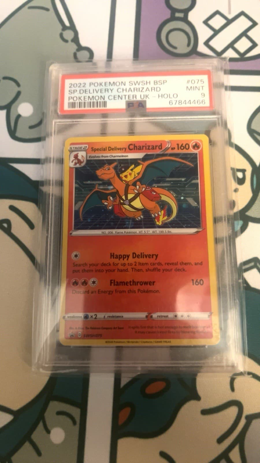 Pokemon 2022 SWSH Promo Special Delivery Charizard SWSH075 PSA 9 Holo