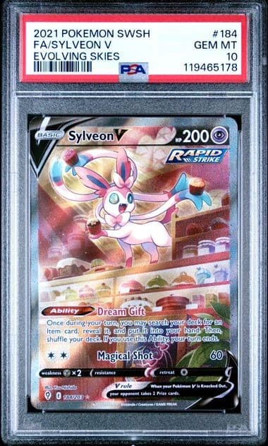 Pokemon Sylveon V Evolving Skies Full Art #184 PSA 10 Gem Mint