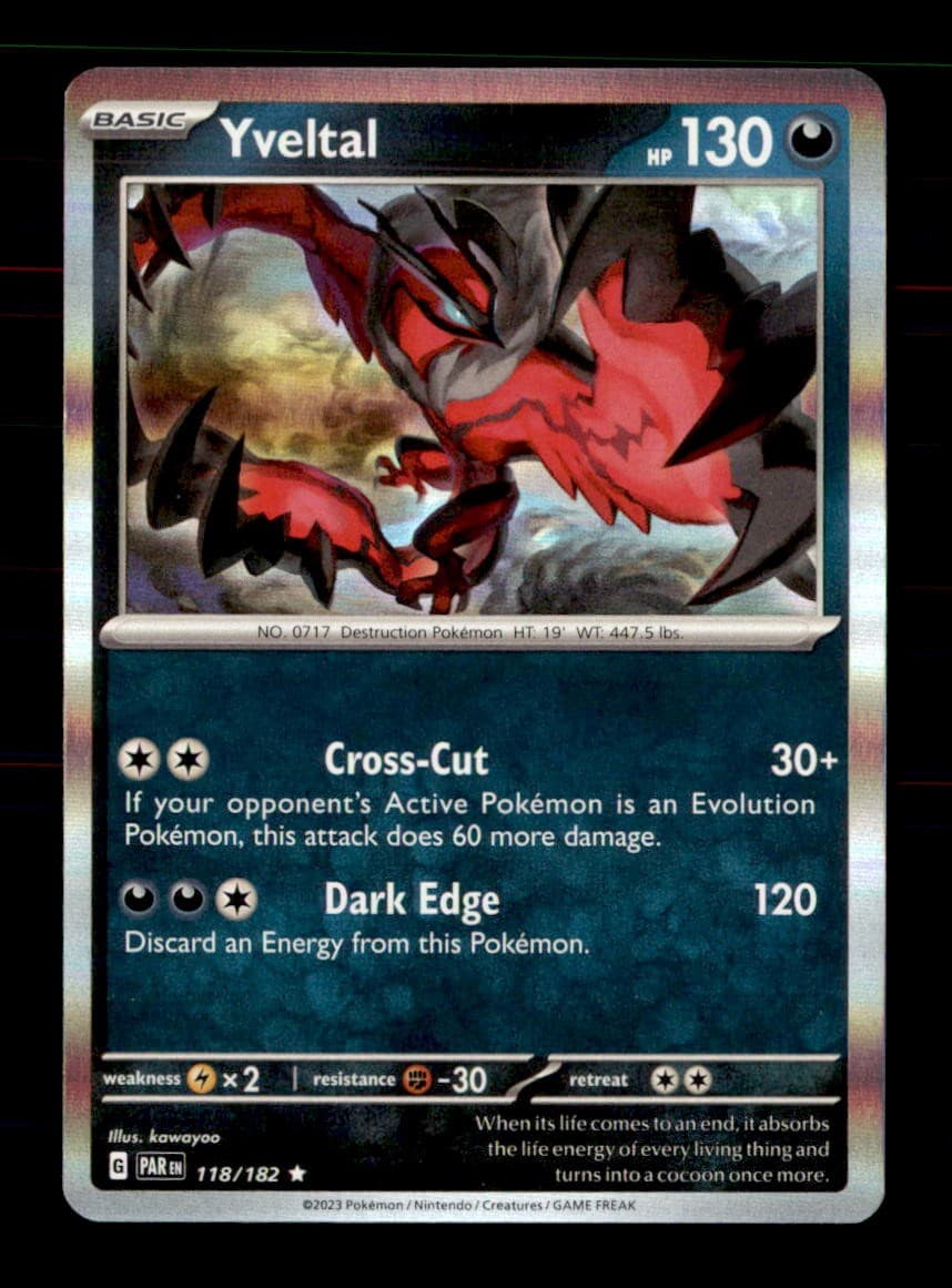 Yveltal 118/182 Rare Paradox Rift Pokemon Holo Near Mint