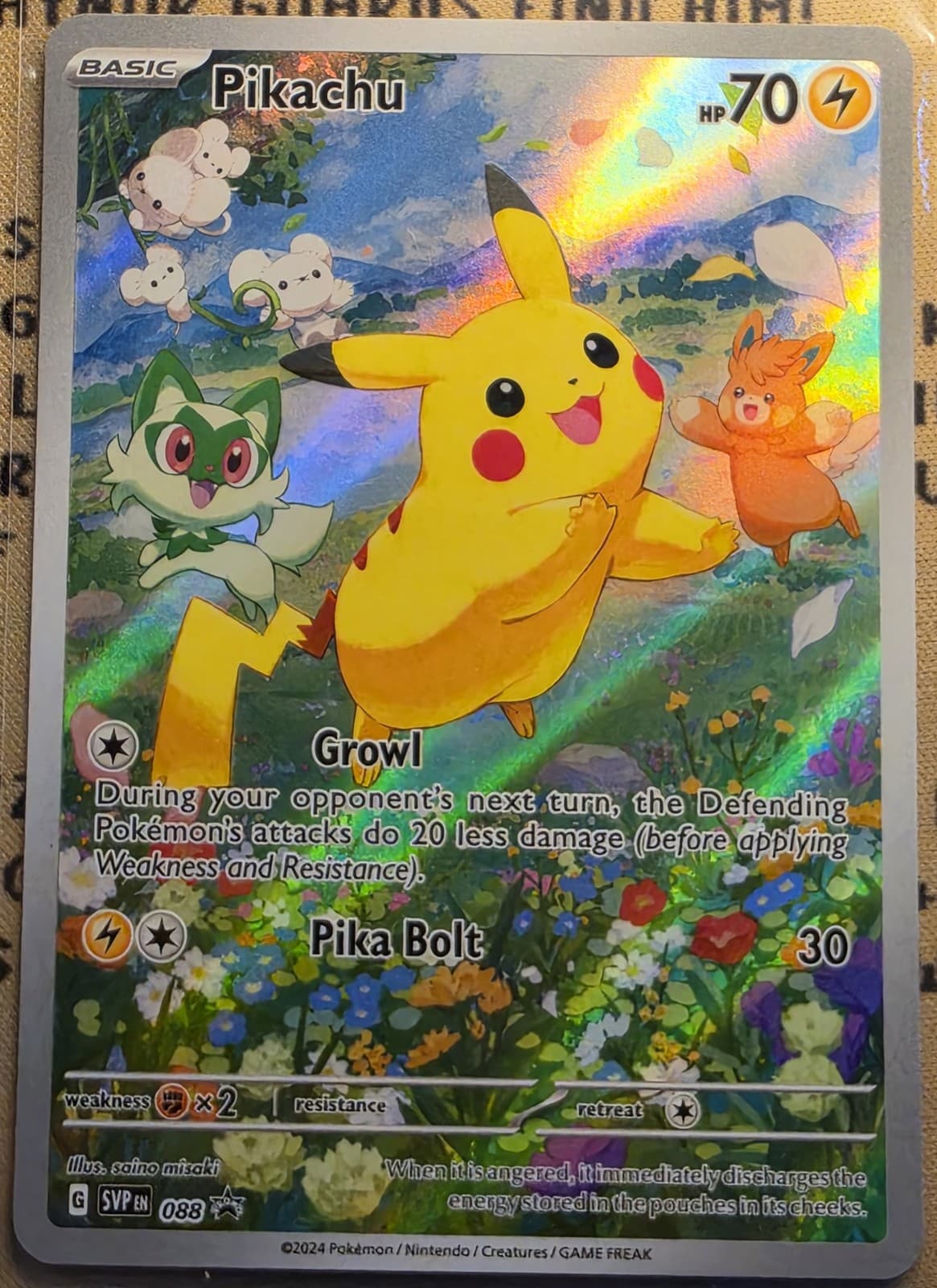 Pikachu SVP 088 Scarlet Violet Black Star Promo Holo Near Mint Pokemon TCG