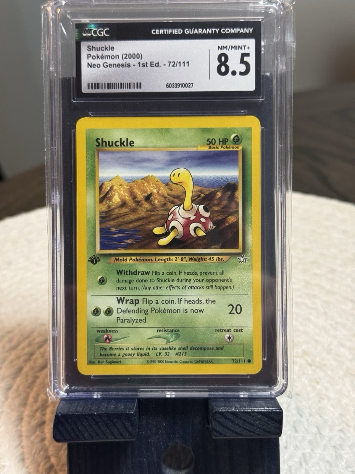 Shuckle 72/111 Neo Genesis - 1st Ed. Pokemon CGC 8.5