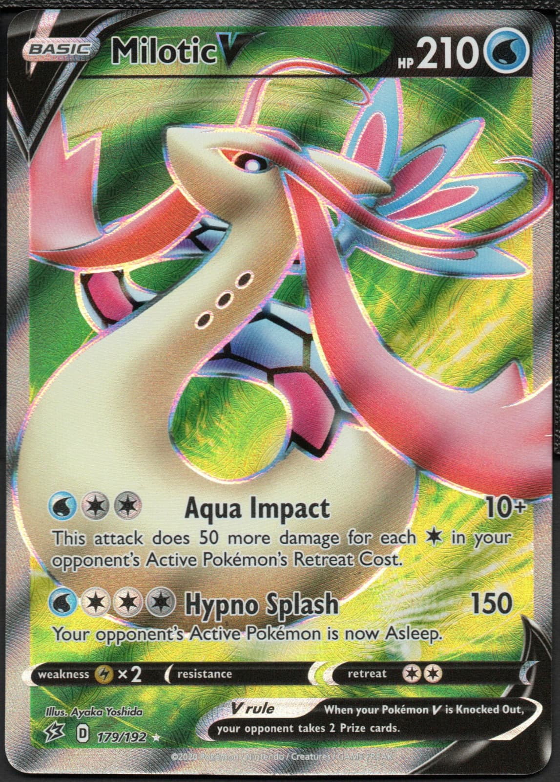 Milotic V 179/192 Full Art Pokemon SWSH Rebel Clash NM
