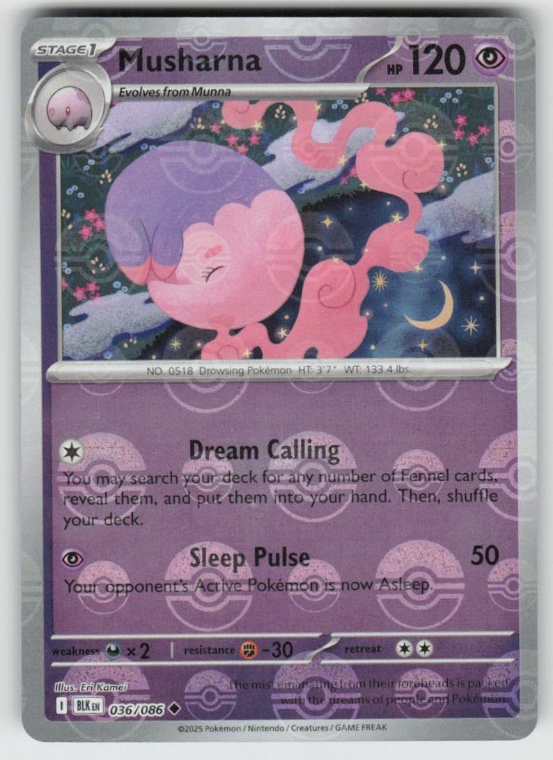 Holo Foil Musharna (Poke Ball Pattern) 036/086 Uncommon SV: Black Bolt