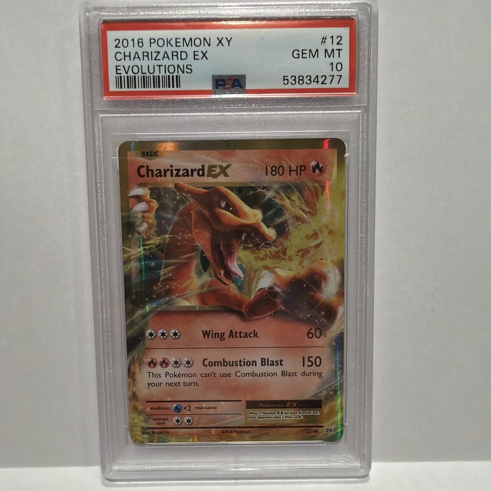Pokemon TCG 2016 Evolutions Charizard EX 12/108 Holo PSA 10 Cert# 57166199🔥