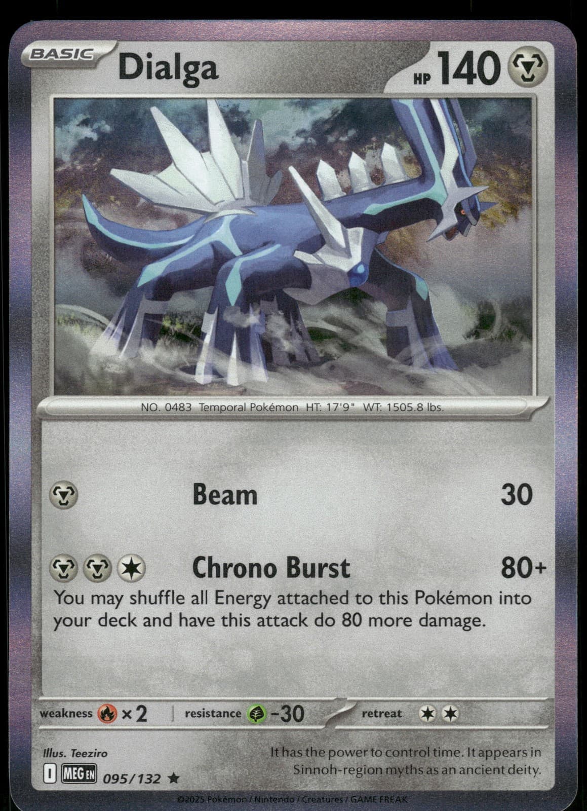 Holo Foil Dialga 095/132 Rare ME01: Mega Evolution