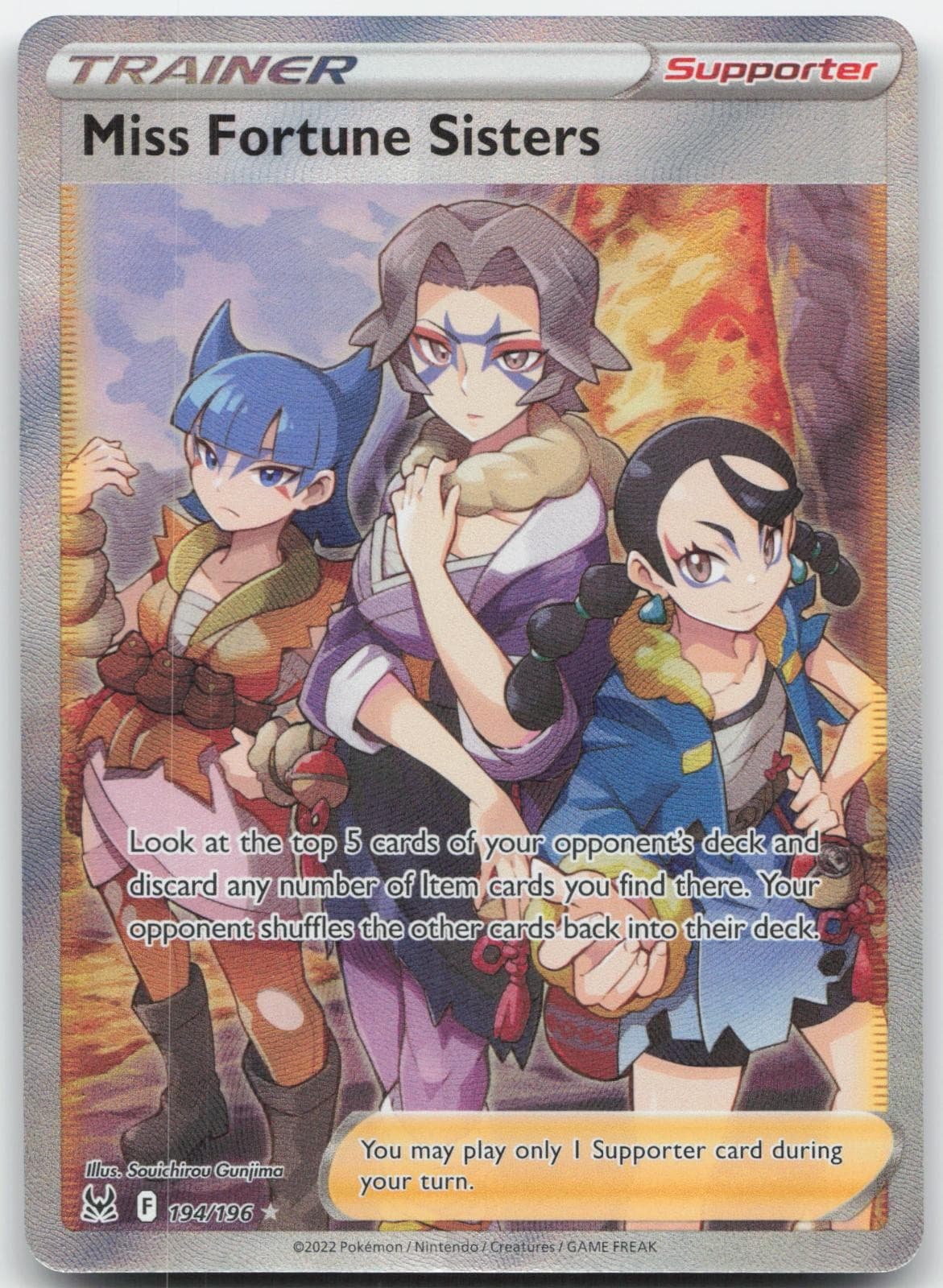 Miss Fortune Sisters 194/196 Ultra Rare Lost Origin Pokemon Holo Near Mint
