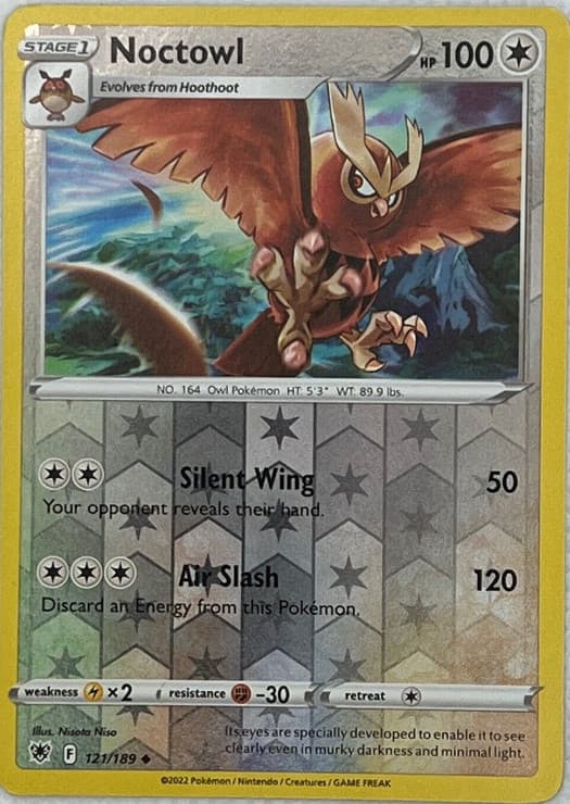 Noctowl - 121/189 Rev Holo - Pokemon SWSH10 Astral Radiance M/NM - New
