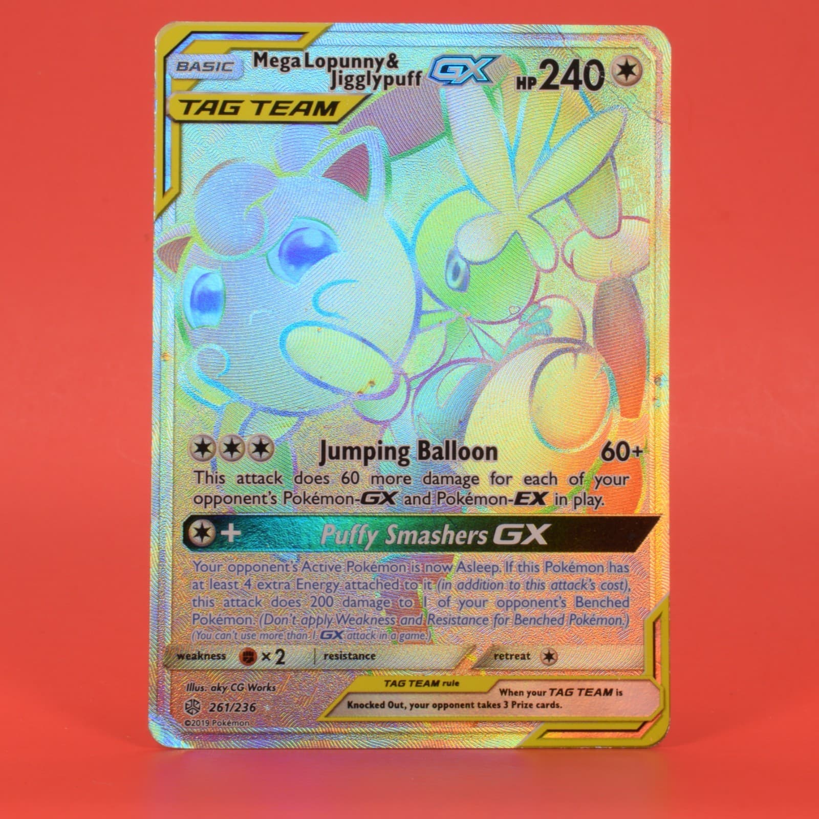 Pokemon TCG English Card Cosmic Eclipse Tag Team Lopunny Jigglypuff GX 261/236
