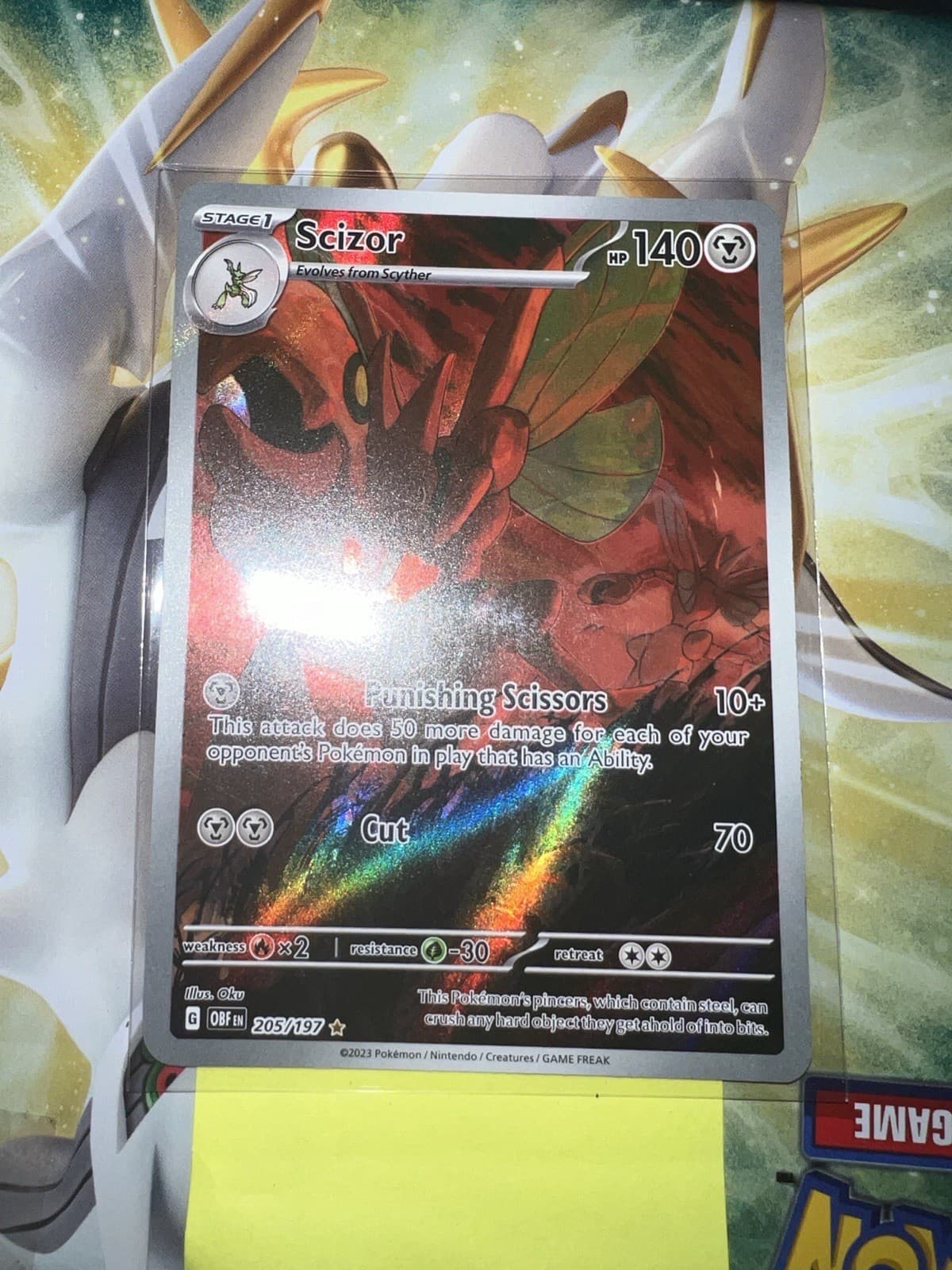 Pokemon TCG Scizor 205/197 SV03: Obsidian Flames Illustration Rare NM
