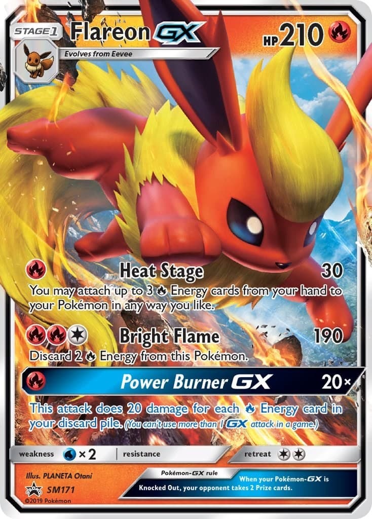Flareon GX SMP Holofoil - SM171 LP Pokemon TCG