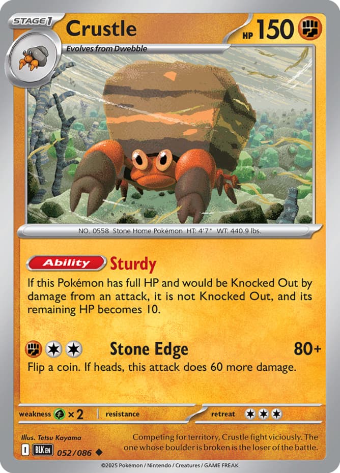 Crustle - 052/086 - Uncommon (Near Mint) Black Bolt - Fighting Pokémon