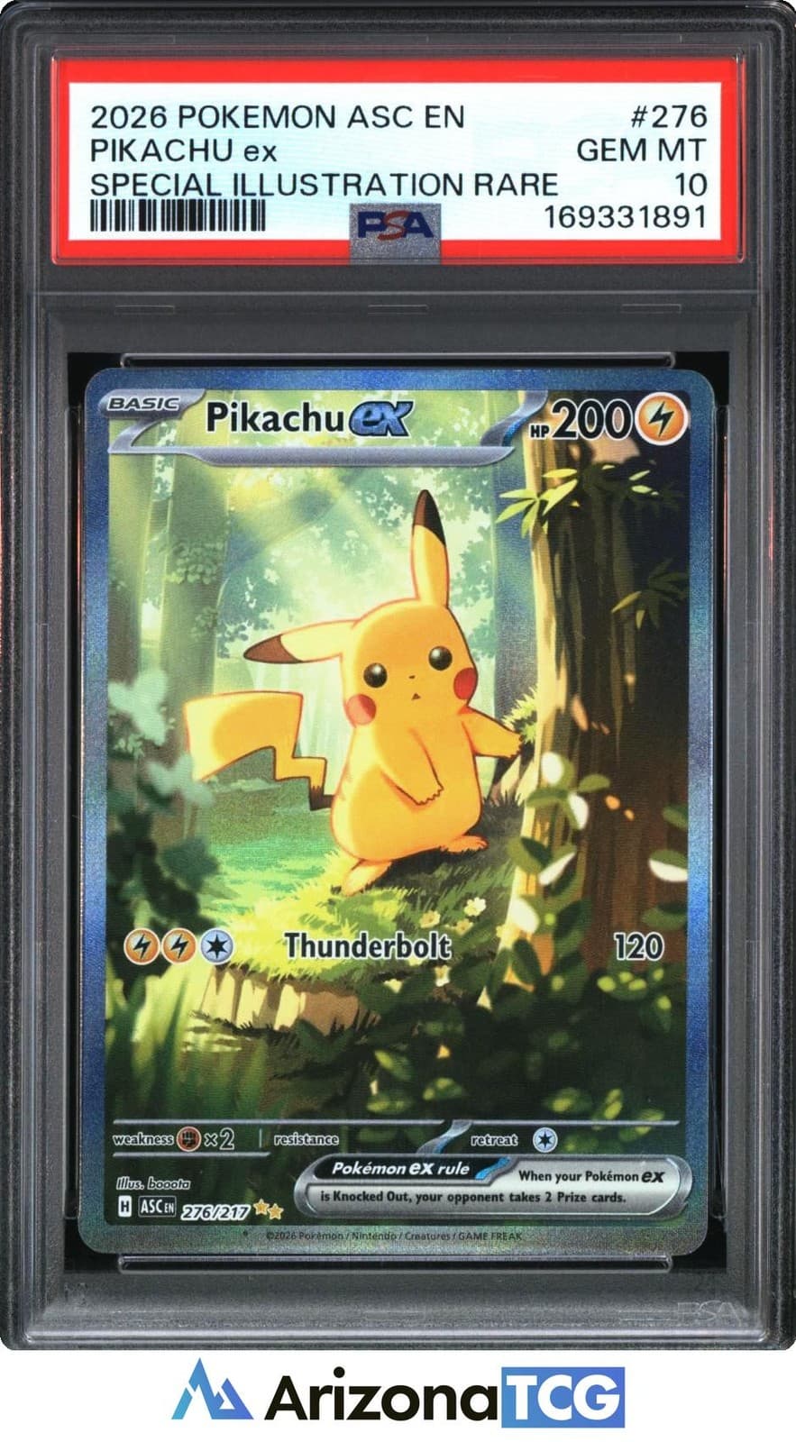 Pokemon 2026 Pikachu ex 276/217 SIR Ascended Heroes GEM MINT PSA 10
