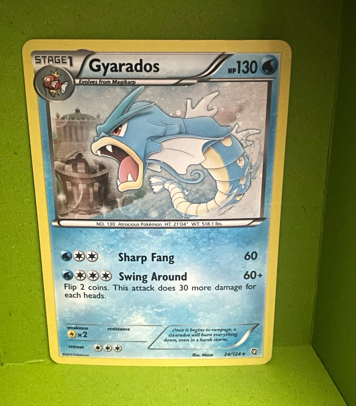 Pokemon TCG Gyarados 24/124 Dragons Exalted Stage 1 130 HP Cosmos Holo