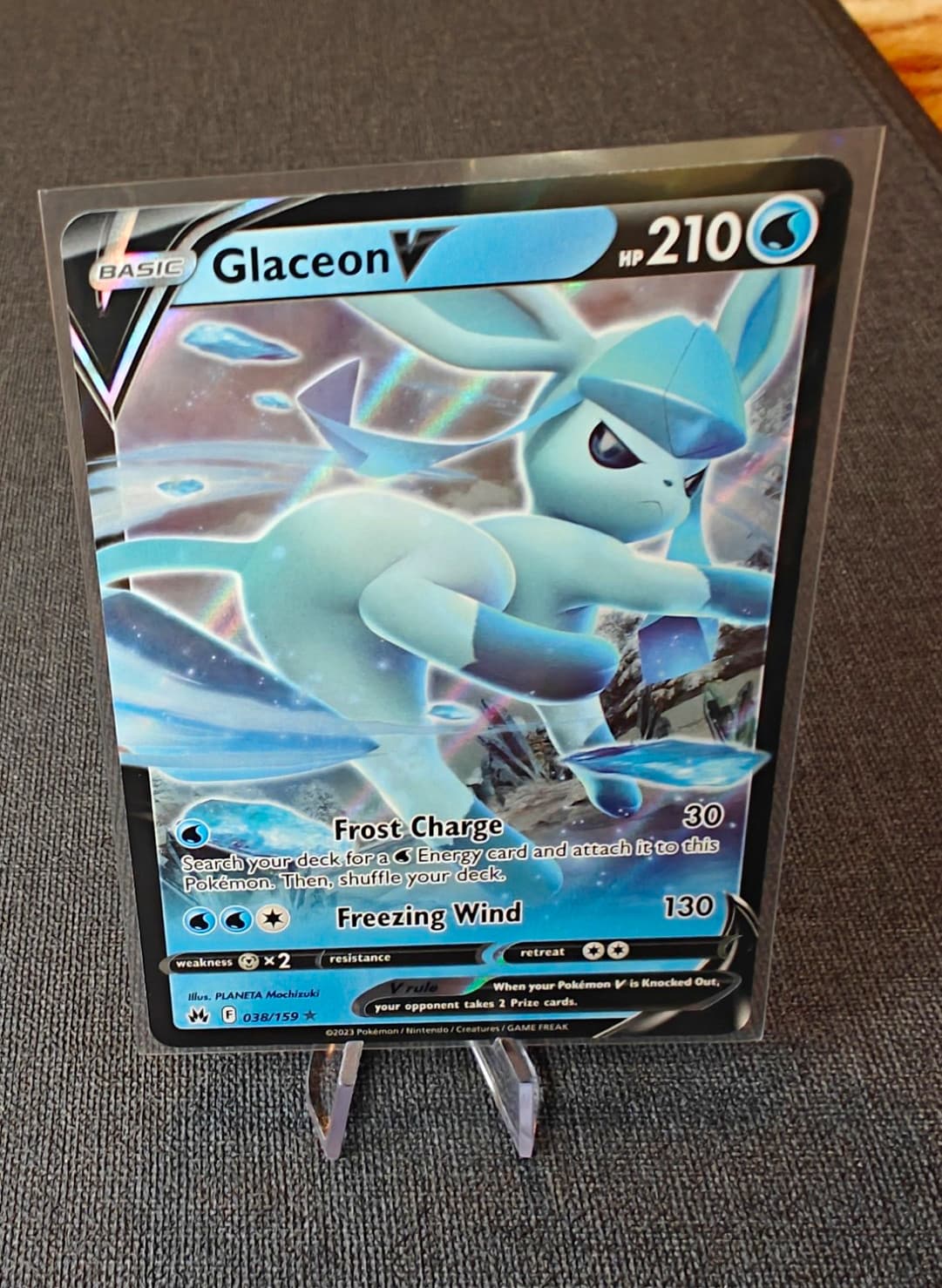 Glaceon V 038/159 NM SWSH Crown Zenith Pokemon #38 Ultra Rare Holo English
