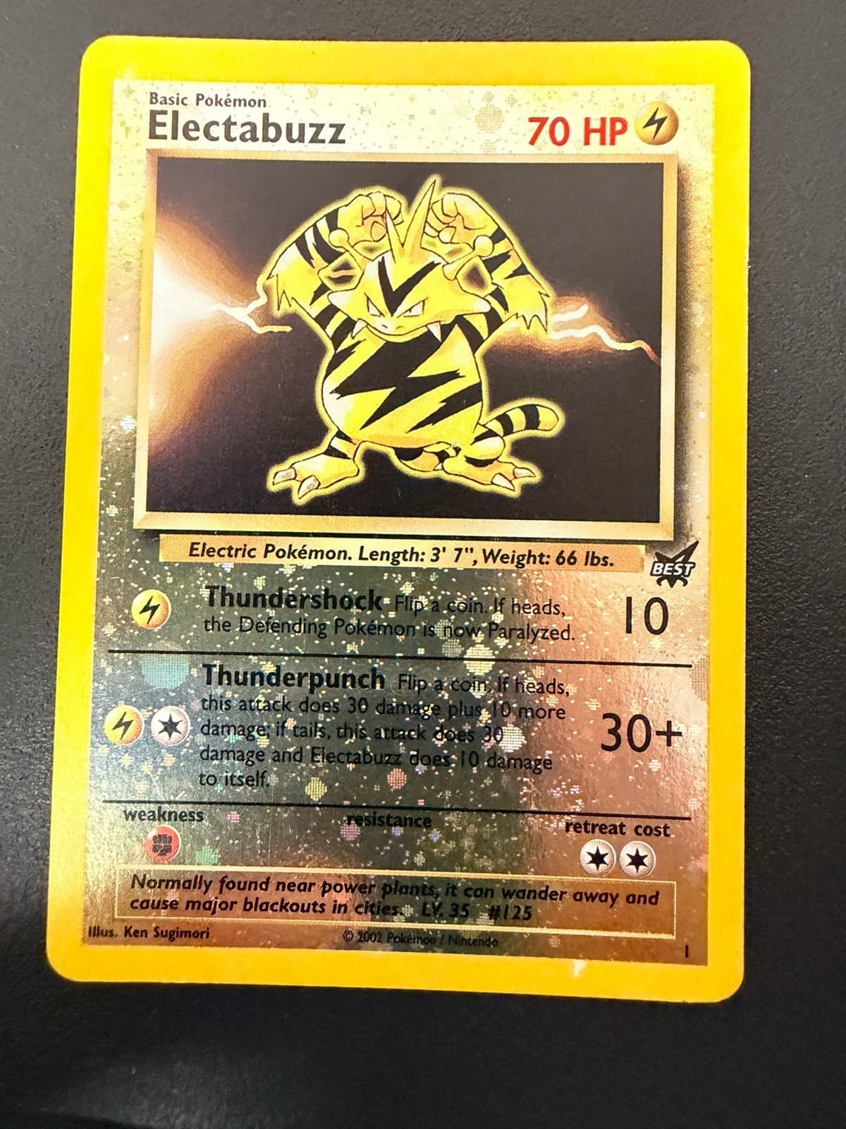 Electabuzz #1 Reverse Holo Best of Game Promo Pokemon Card MP Swirl 🌀