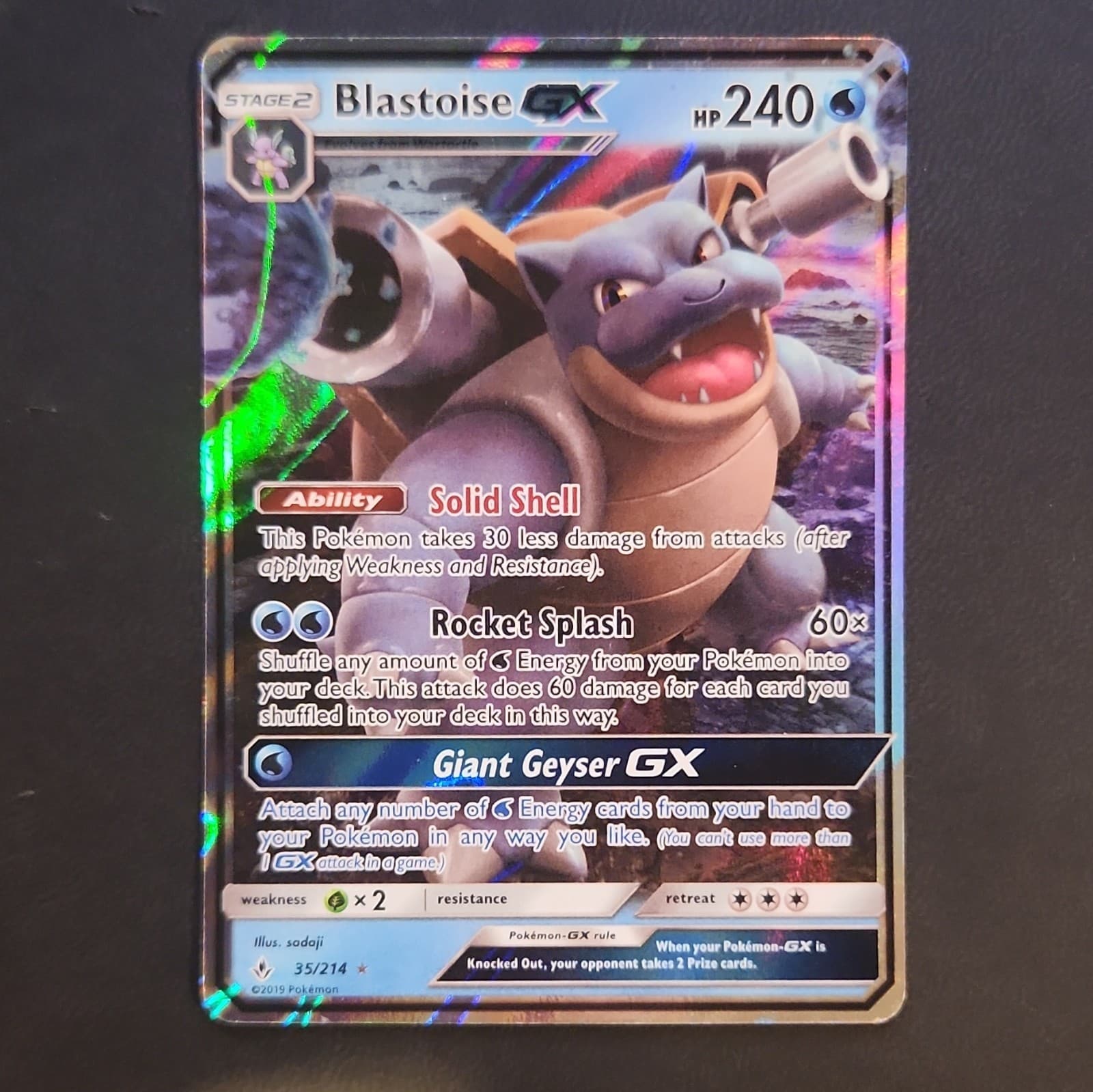 Blastoise GX 35/214 SM-Unbroken Bonds Ultra Rare GX Holo 240 HP