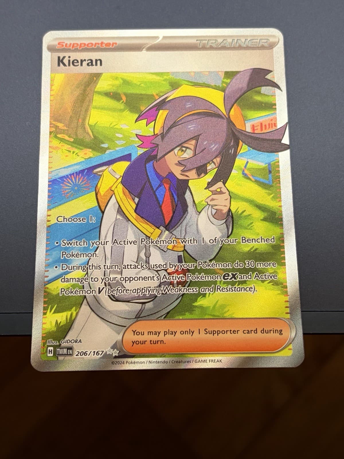 Kieran 206/167 Sv06: Twilight Masquerade Full Art Trainer Pokemon