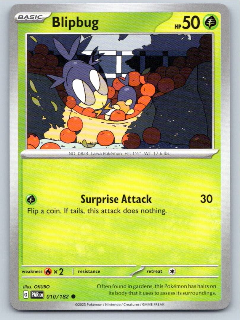 2023 POKEMON BLIPBUG PARADOX RIFT 010/182 COMMON NM A43558 FREE S&H